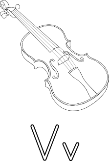 V for violin for coloring Icon sets