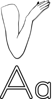 A for arm for coloring Icon sets