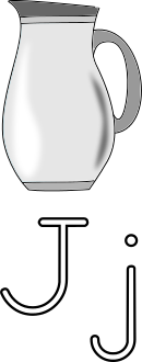 Letra J de Jarra para colorear Icon sets