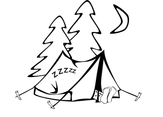 Sleeping in a tent Icon sets